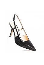 CRYSTAL crne sandale sa ukrasnim kristalima